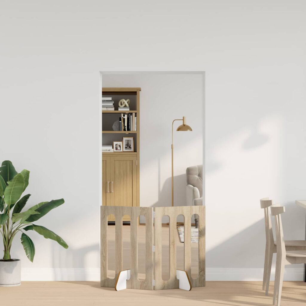 Taitettava lemmikkitarha 2 pcs Sonoman tammi 100,5 x 38 x 70 cm