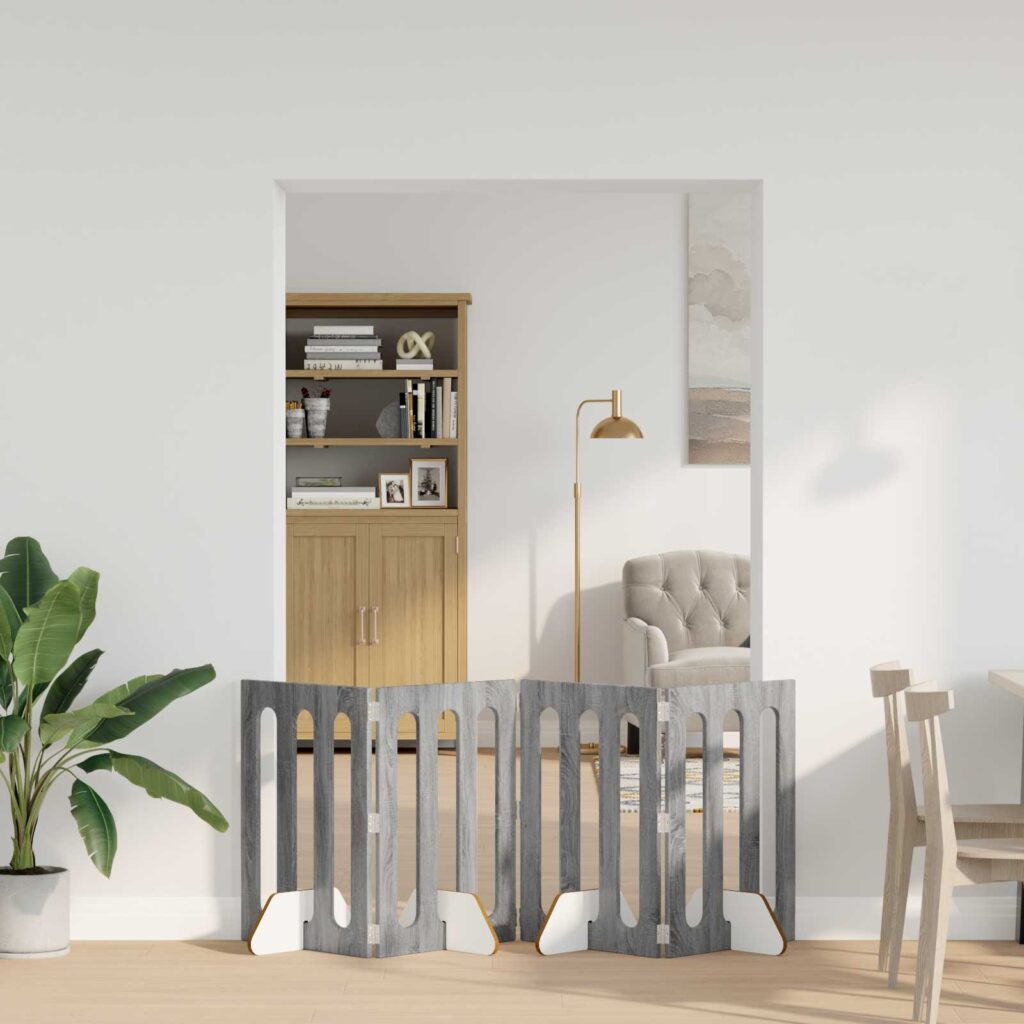 Taitettava lemmikkitarha 4 pcs Harmaa Sonoma 201 x 38 x 70 cm