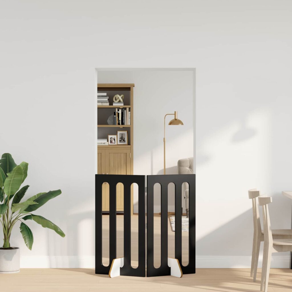 Taitettava lemmikkitarha 2 pcs Musta Tammi 100,5 x 38 x 90 cm