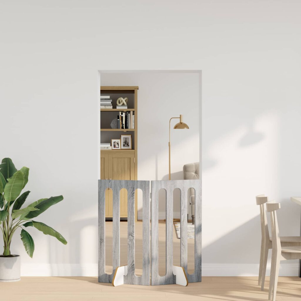 Taitettava lemmikkitarha 2 pcs Harmaa Sonoma 100,5 x 38 x 90 cm