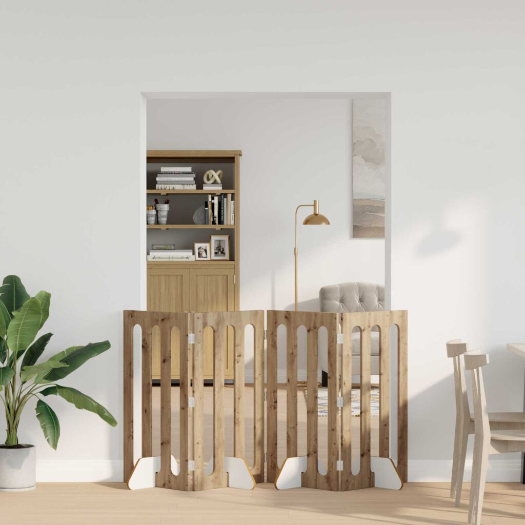 Taitettava lemmikkitarha 4 pcs Artisan Tammi 201 x 38 x 90 cm