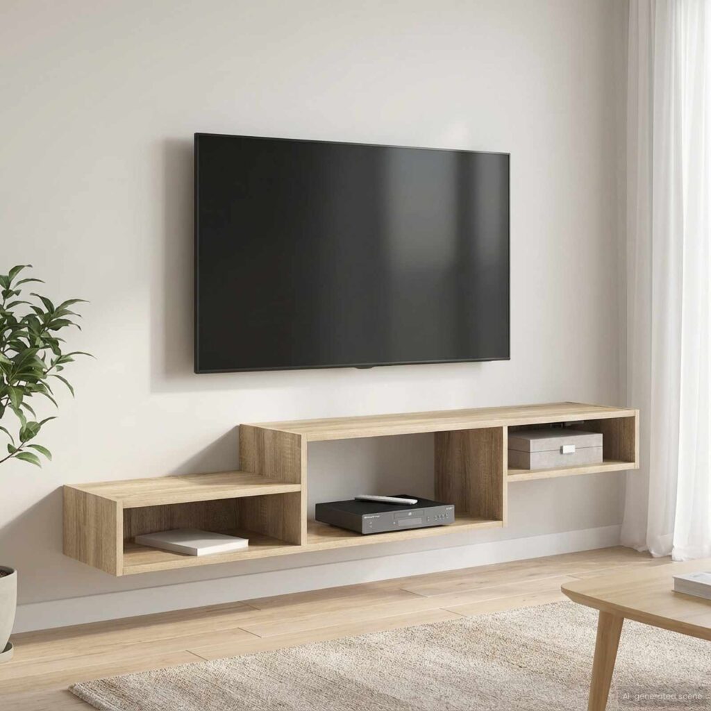 Seinälle kiinnitettävä TV-kaapisto Seinäkiinnitettävä