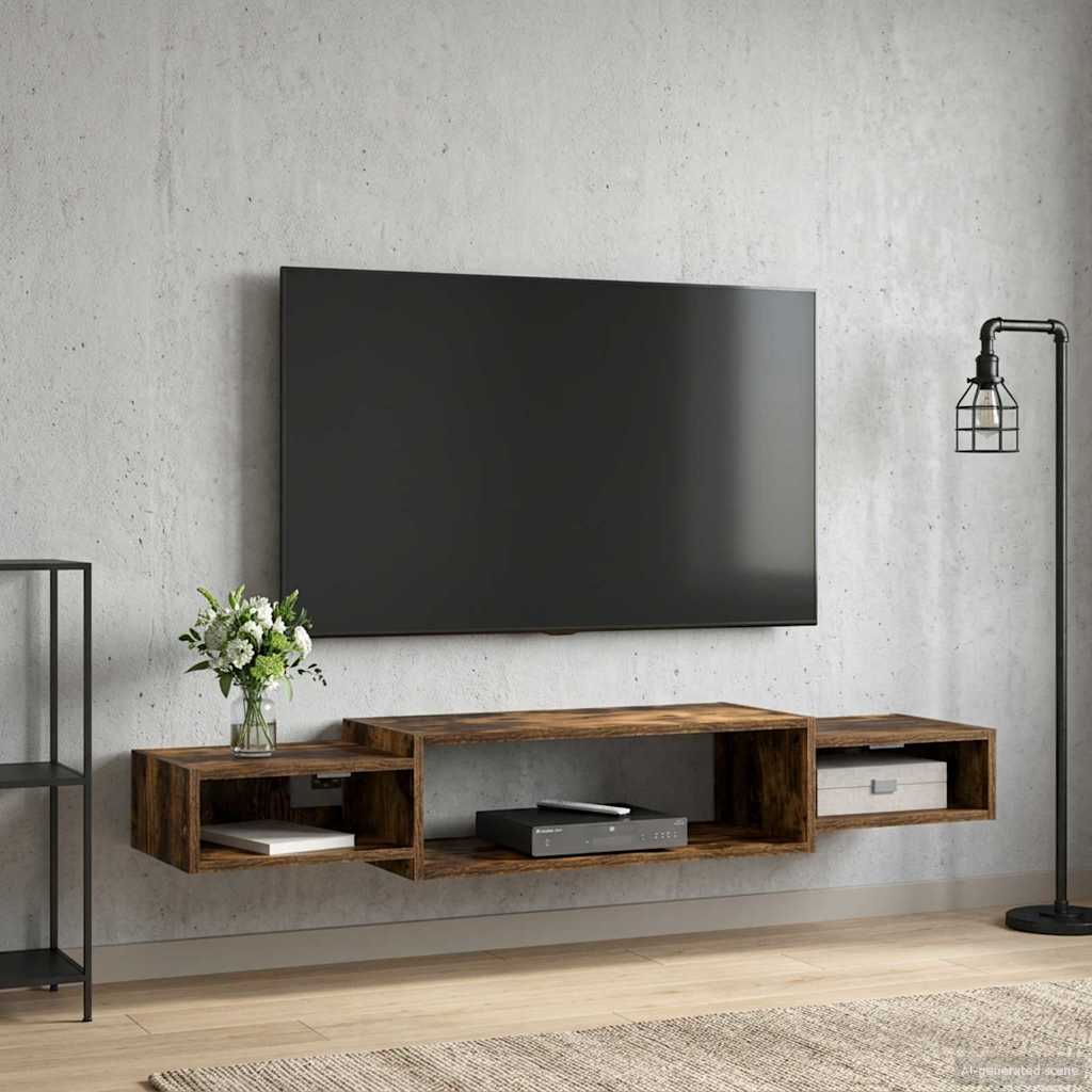 Seinälle kiinnitettävä TV-kaapisto Seinäkiinnitettävä Savutammi