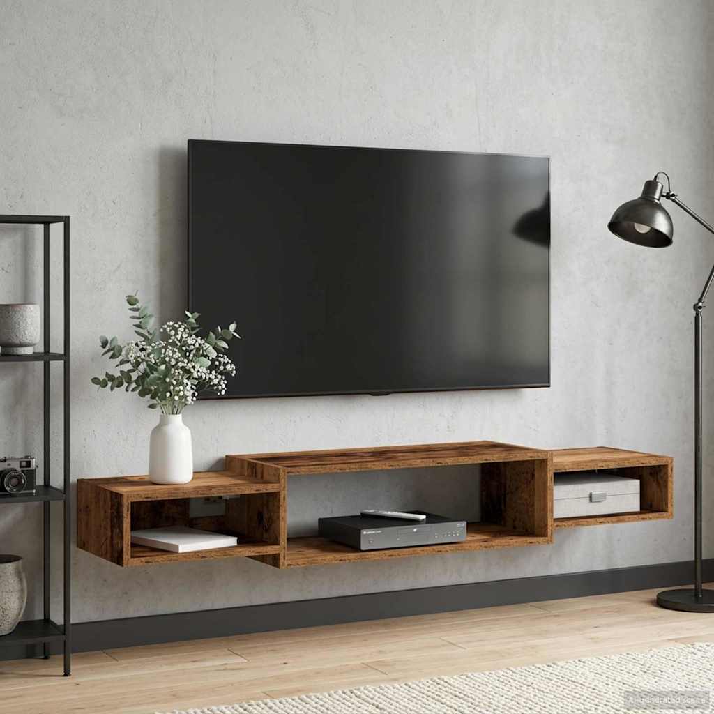 Seinälle kiinnitettävä TV-kaapisto Seinäkiinnitettävä Vanha puu