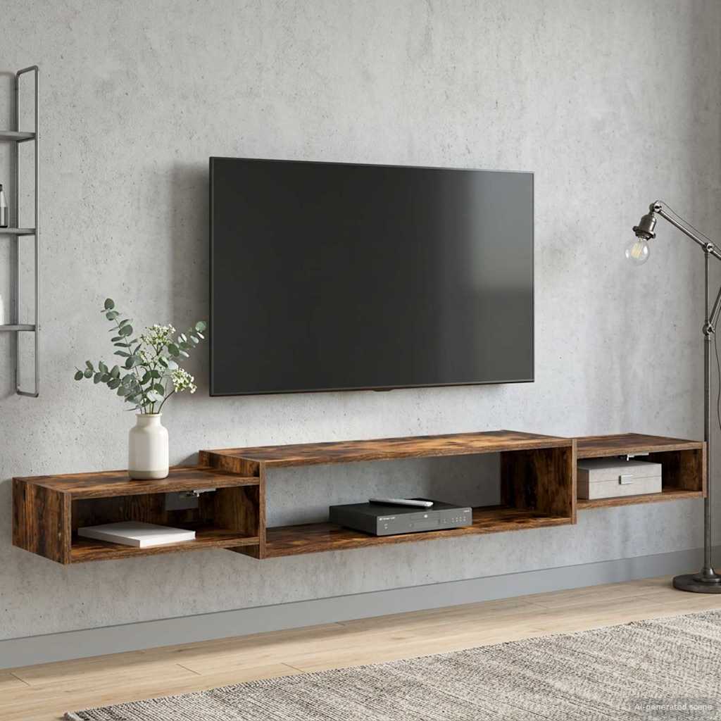 Seinälle kiinnitettävä TV-kaapisto Seinäkiinnitettävä Savutammi