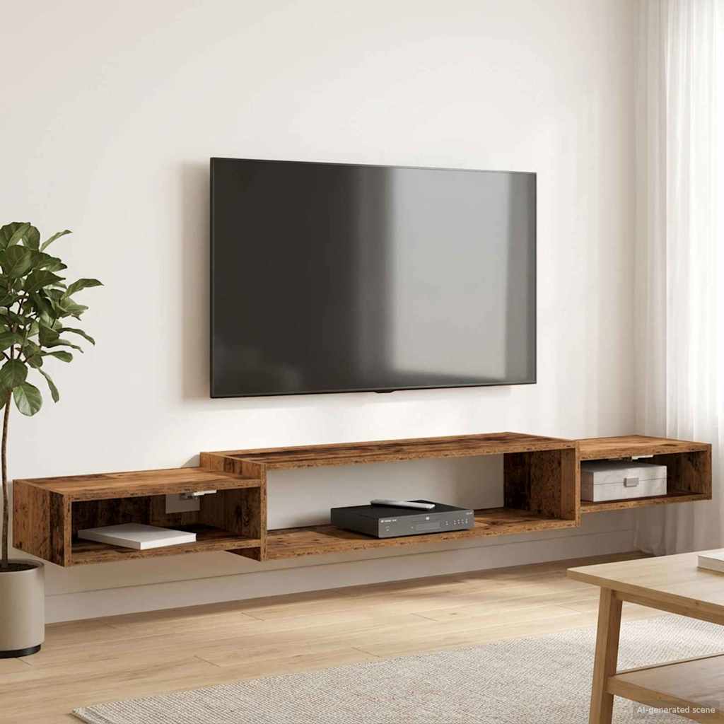 Seinälle kiinnitettävä TV-kaapisto Seinäkiinnitettävä Vanha puu