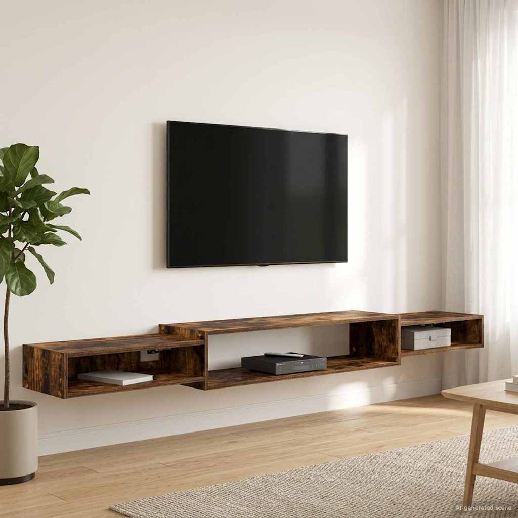 Seinälle kiinnitettävä TV-kaapisto Seinäkiinnitettävä Savutammi