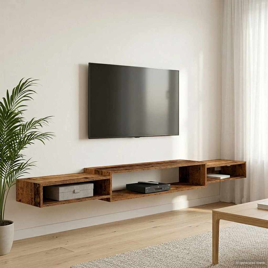 Seinälle kiinnitettävä TV-kaapisto Seinäkiinnitettävä Vanha puu