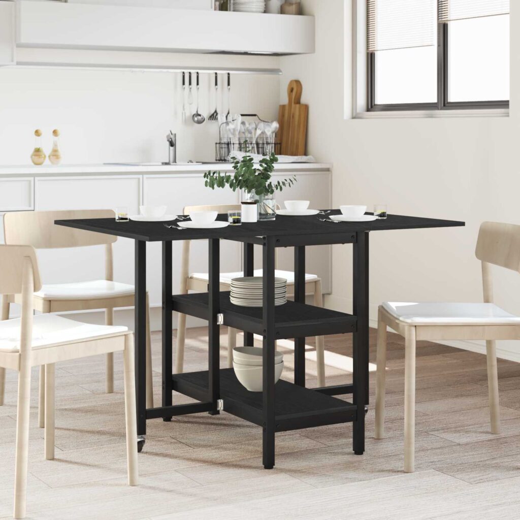 Ruokailupöytä 122 x 80 x 76,5 cm Tekninen puu Musta tammi