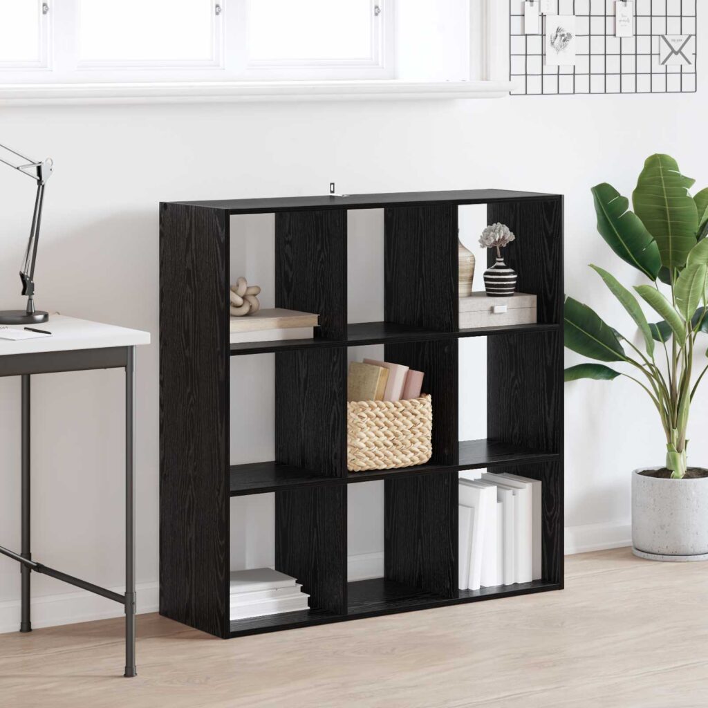 Kirjahylly Musta tammi 102 x 32 x 102 cm