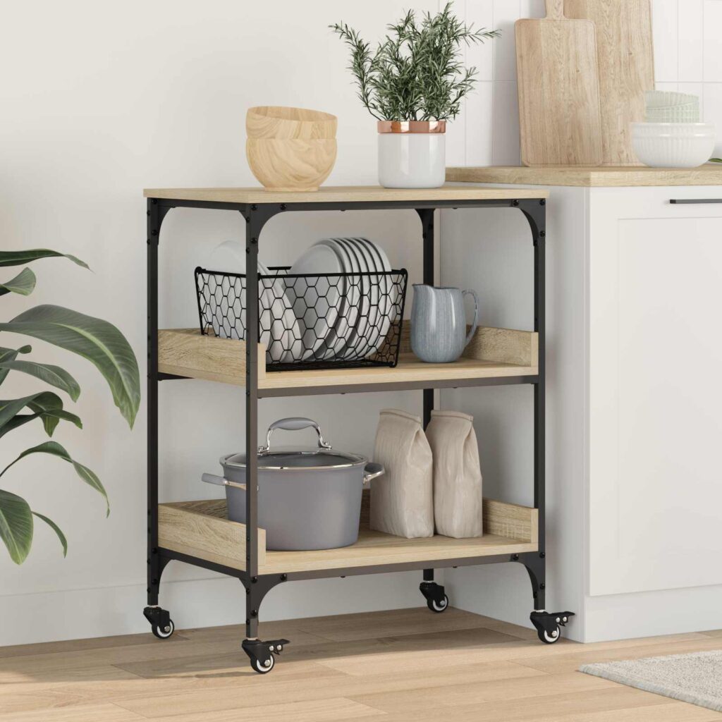 Keittiövaunu Sonoman tammi 60 x 41 x 80,5 cm Tekninen puu