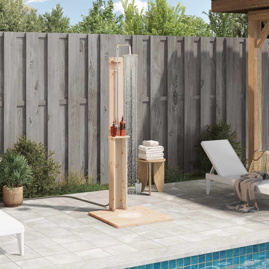 Ulko-suihku Luonnollinen 75 x 76 x 217 cm Massiivimänty