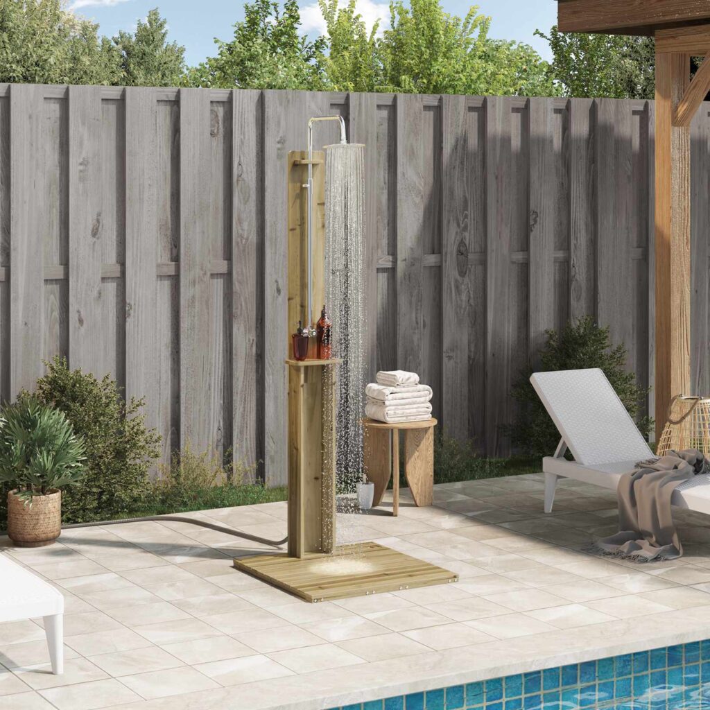 Ulko-suihku Luonnollinen 75 x 76 x 217 cm Kyllästetty Mänty