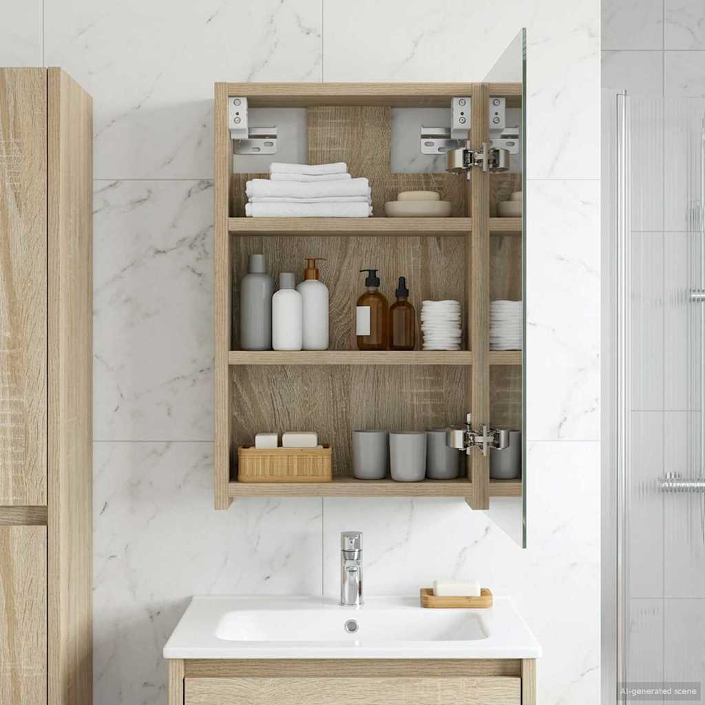 Kylpyhuoneen Peilikaappi ovella Sonoman tammi 30 x 10,5 x 50 cm