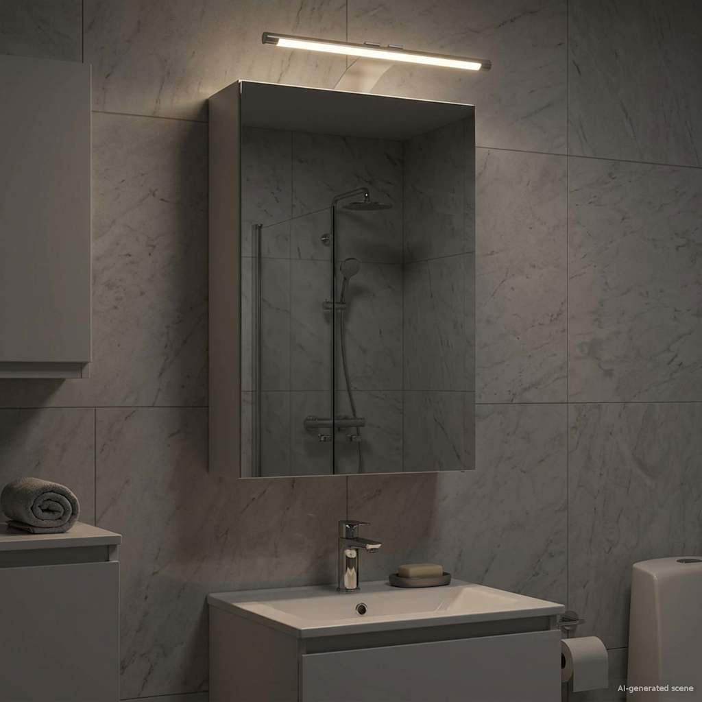 Kylpyhuoneen Peilikaappi hyllyllä Valkoinen 30 x 10,5 x 50 cm