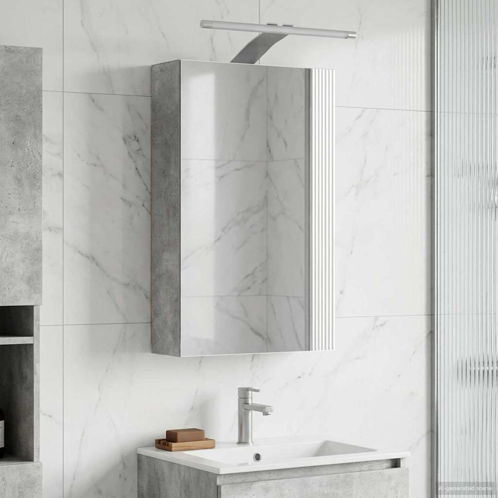 Kylpyhuoneen Peilikaappi ovella Betoni Harmaa 30 x 10,5 x 50 cm