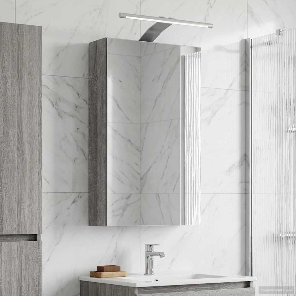 Kylpyhuoneen Peilikaappi ovella Harmaa Sonoma 30 x 10,5 x 50 cm