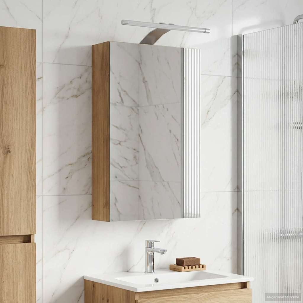 Kylpyhuoneen Peilikaappi hyllyllä Taidekoivu 30 x 10,5 x 50 cm