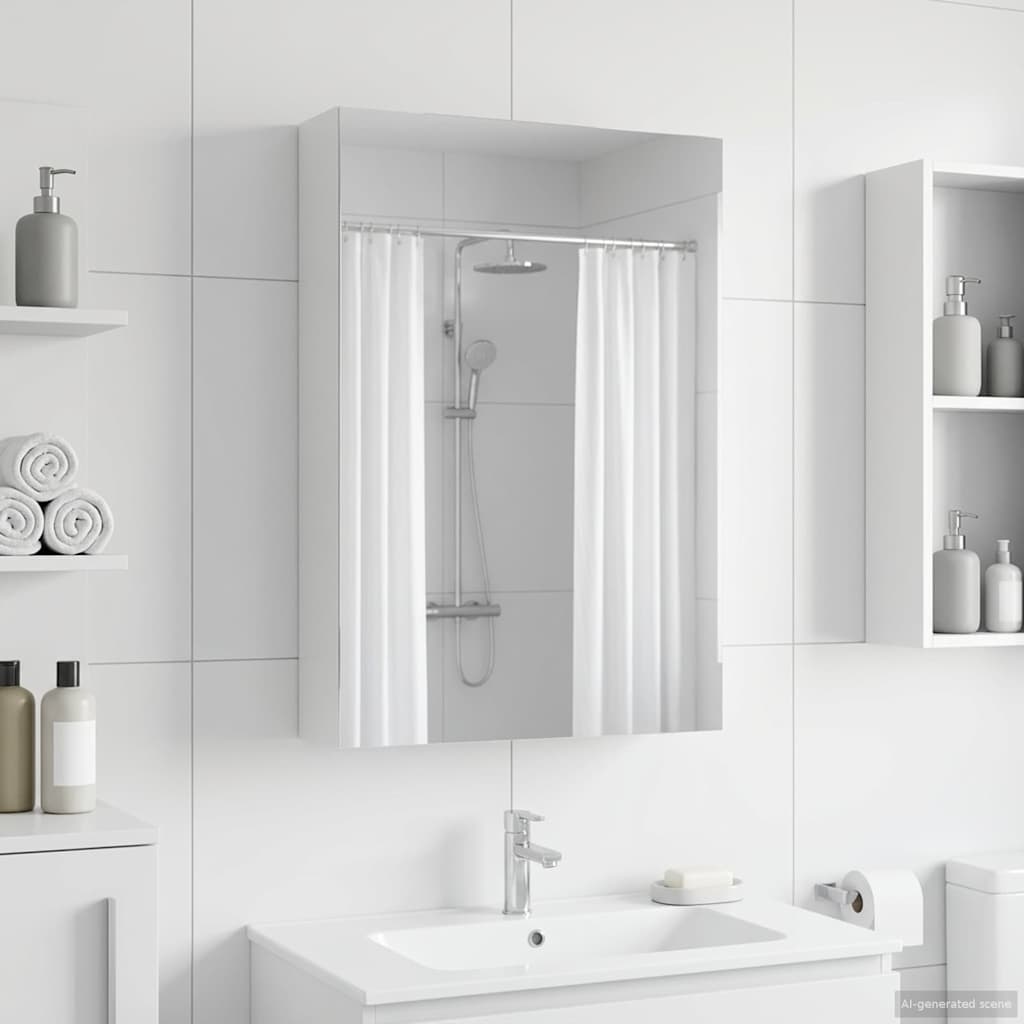 Kylpyhuoneen Peilikaappi hyllyllä Valkoinen 40 x 10,5 x 60,5 cm