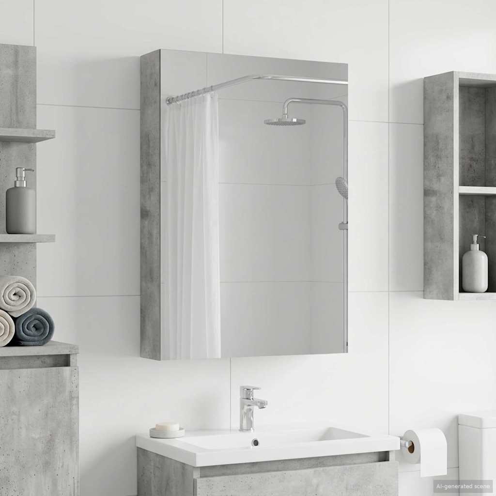 Kylpyhuoneen Peilikaappi Betoni Harmaa 40 x 10,5 x 60,5 cm