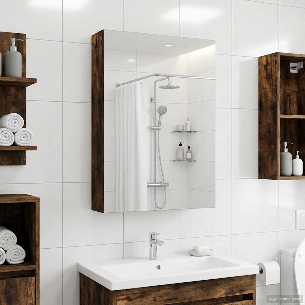 Kylpyhuoneen Peilikaappi ovella Savupähkinä 40 x 10,5 x 60,5 cm