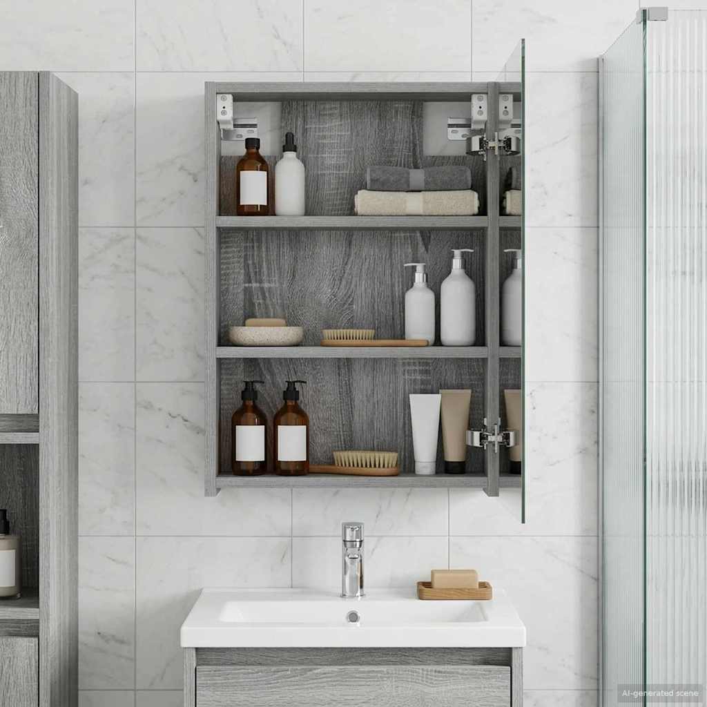 Kylpyhuoneen Peilikaappi Harmaa Sonoma 40 x 10,5 x 60,5 cm