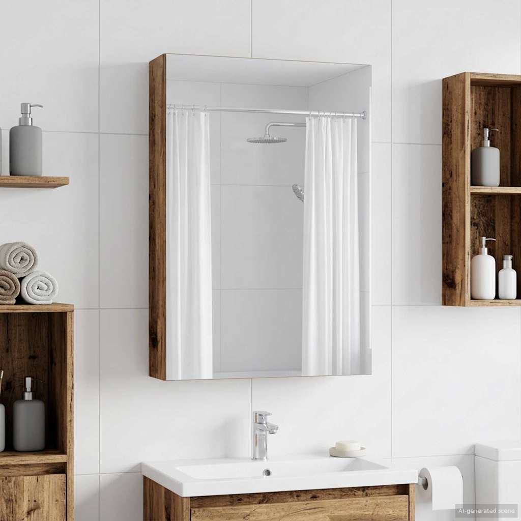 Kylpyhuoneen Peilikaappi hyllyllä Vanha puu 40 x 10,5 x 60,5 cm