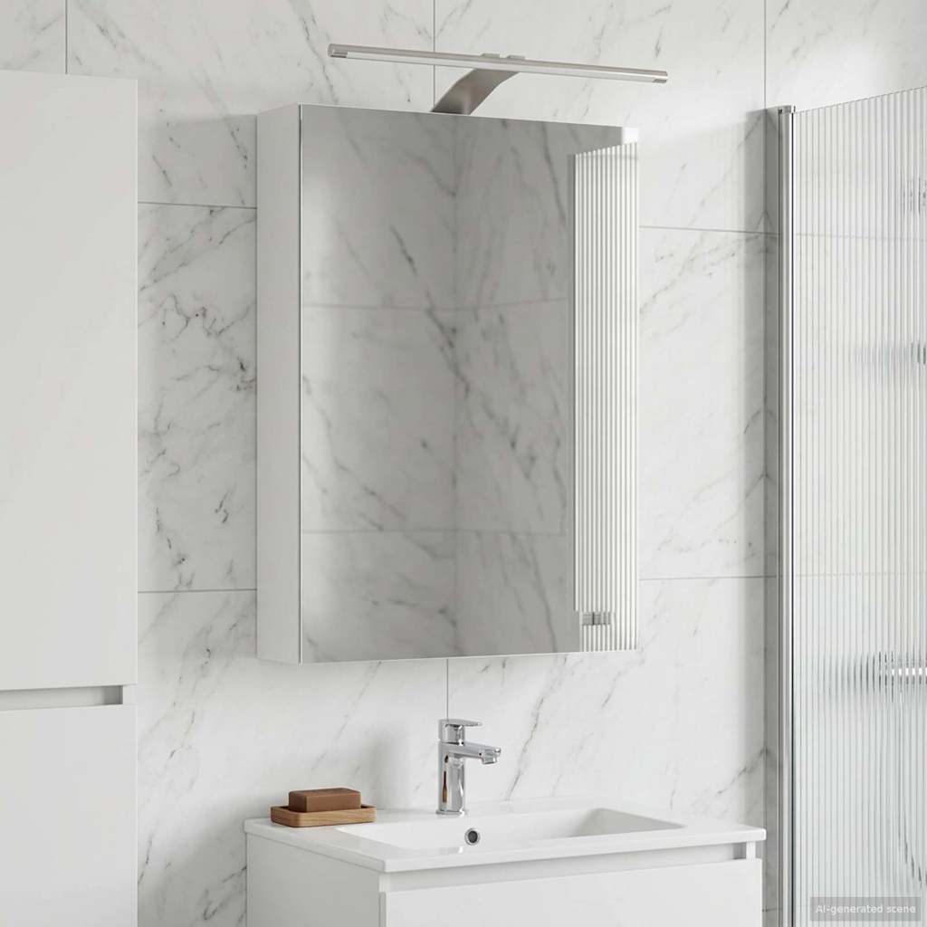 Kylpyhuoneen Peilikaappi hyllyllä Valkoinen 40 x 10,5 x 60,5 cm