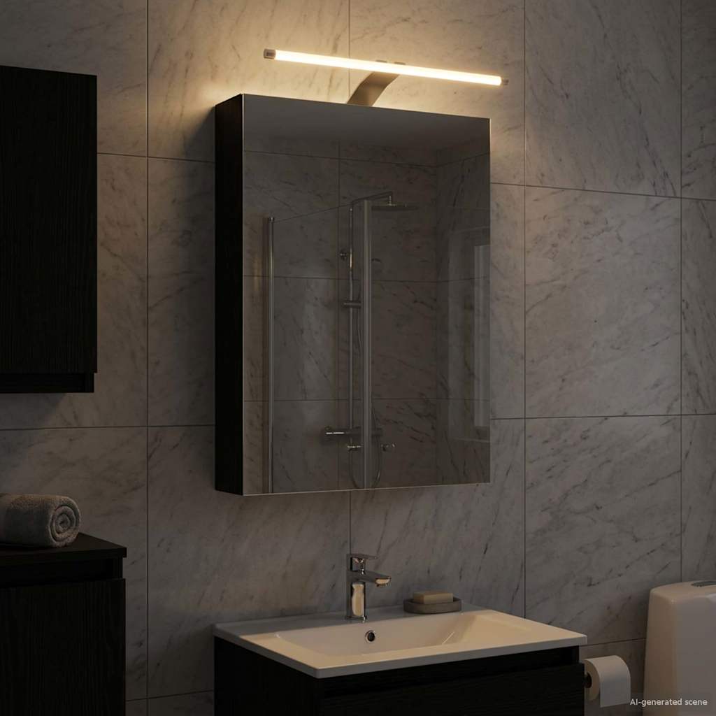 Kylpyhuoneen Peilikaappi Musta tammi. 40 x 10,5 x 60,5 cm