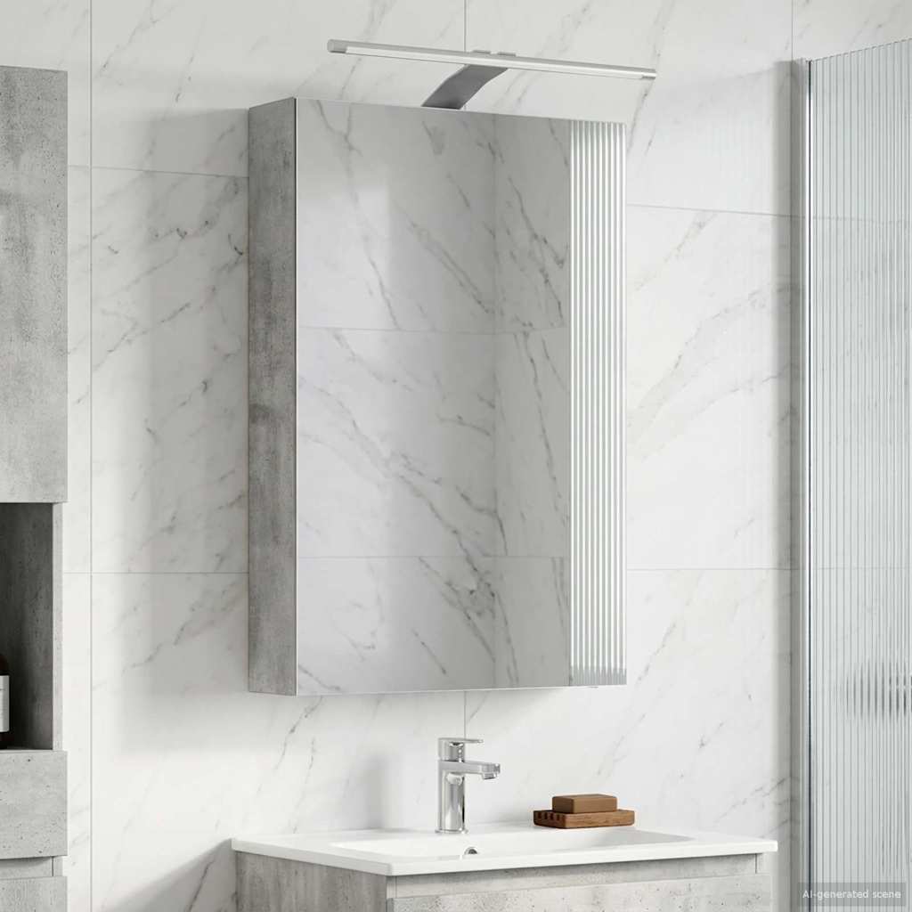 Kylpyhuoneen Peilikaappi Betoni Harmaa 40 x 10,5 x 60,5 cm