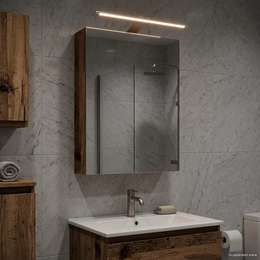 Kylpyhuoneen Peilikaappi hyllyllä Vanha puu 40 x 10,5 x 60,5 cm