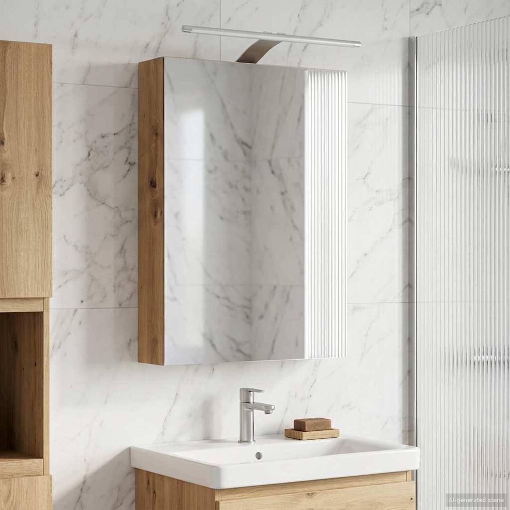 Kylpyhuoneen Peilikaappi ovella Taidekoivu 40 x 10,5 x 60,5 cm