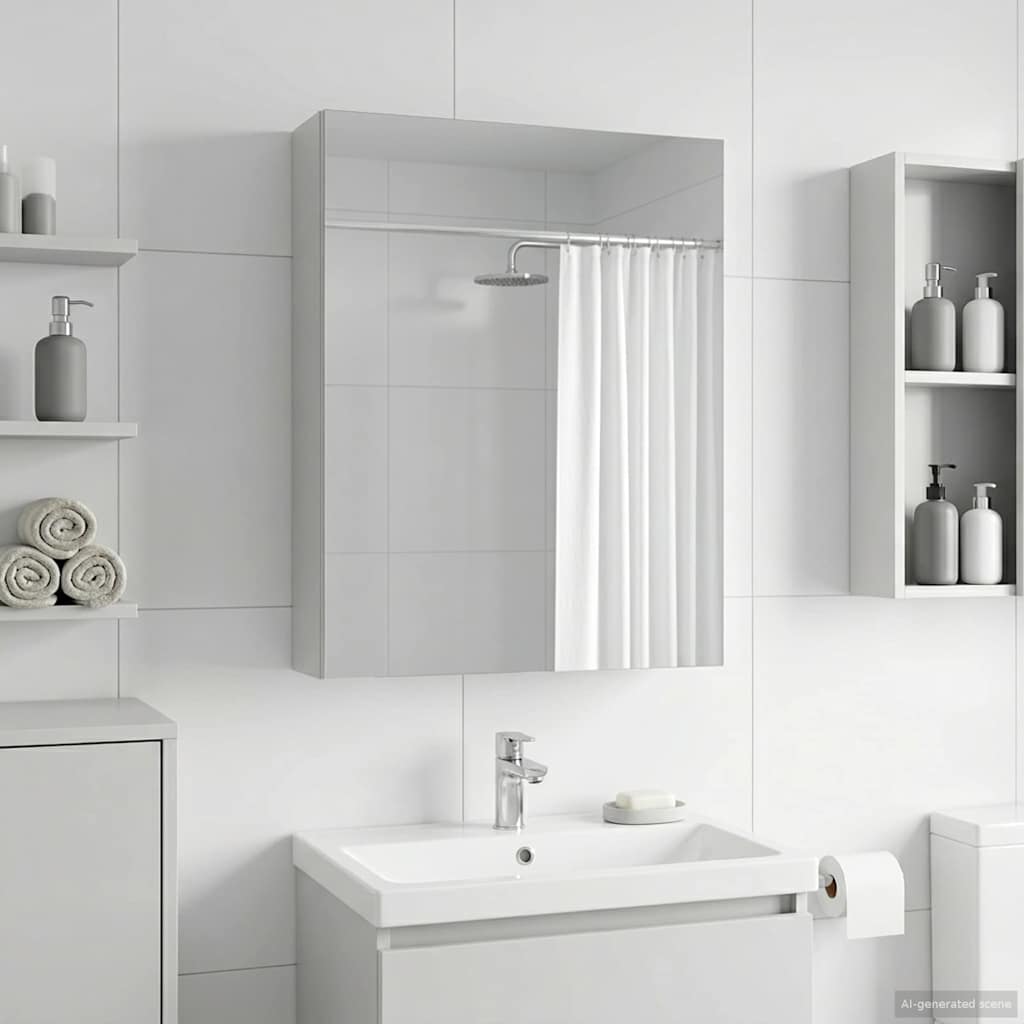 Kylpyhuoneen Peilikaappi hyllyllä Valkoinen 50 x 14,5 x 70 cm