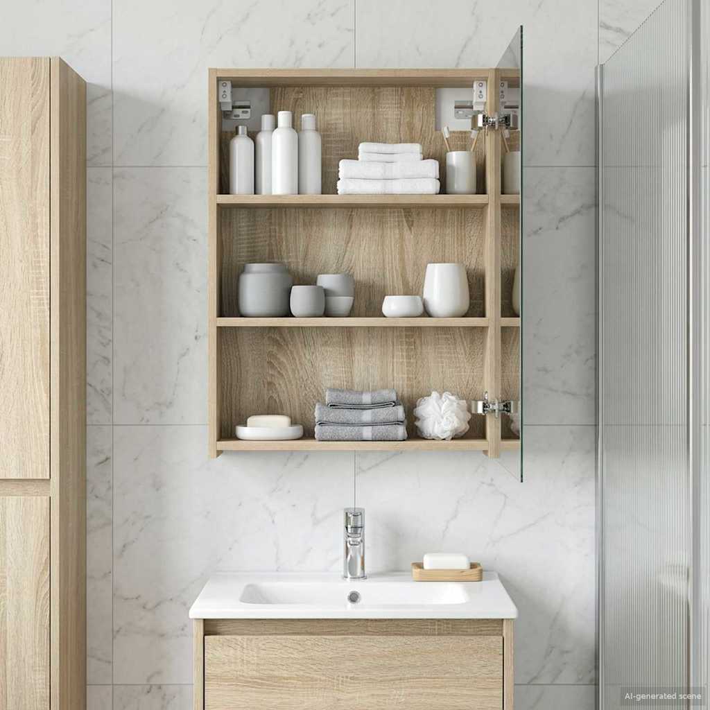 Kylpyhuoneen Peilikaappi ovella Sonoman tammi 50 x 14,5 x 70 cm