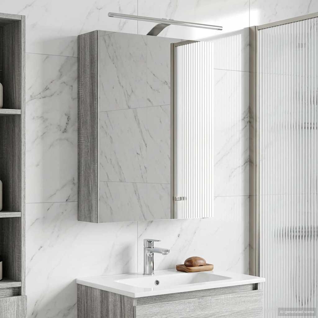 Kylpyhuoneen Peilikaappi ovella Harmaa Sonoma 50 x 14,5 x 70 cm