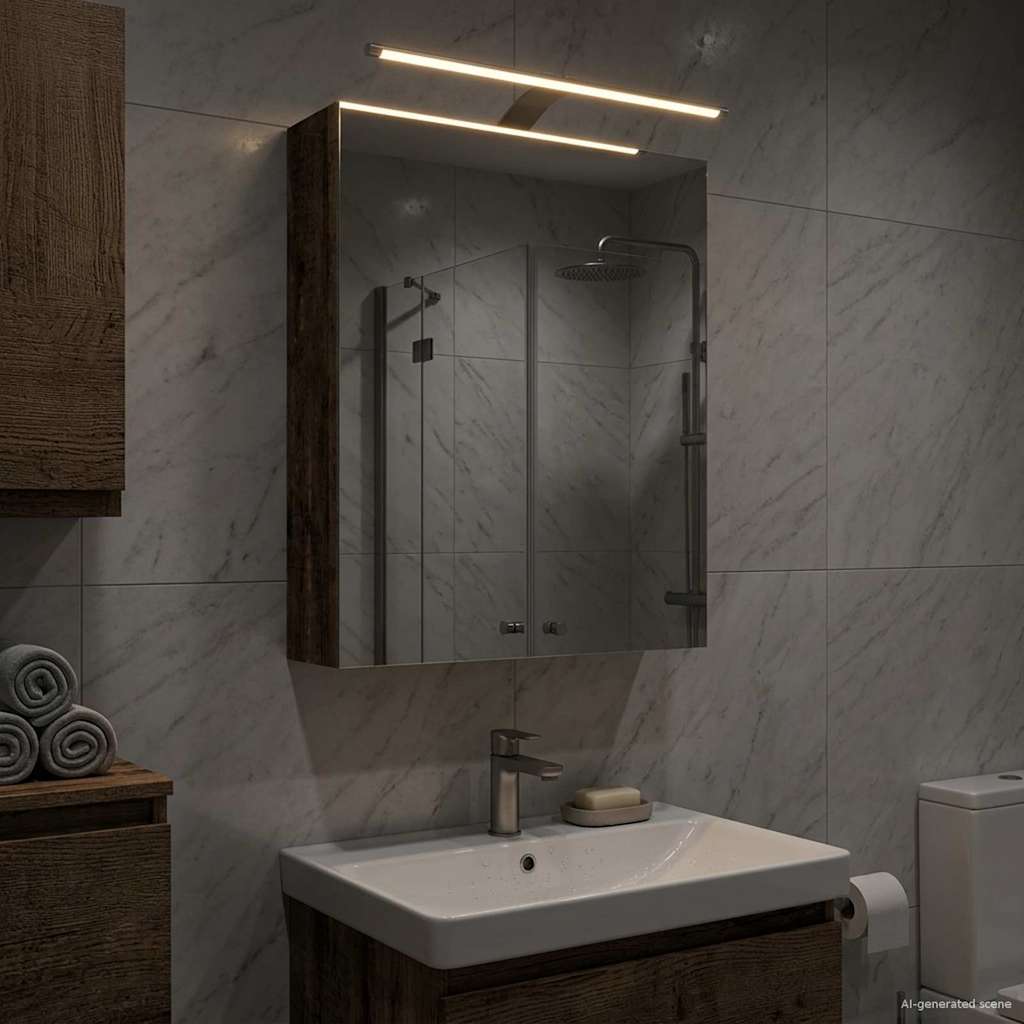 Kylpyhuoneen Peilikaappi hyllyllä Vanha puu 50 x 14,5 x 70 cm