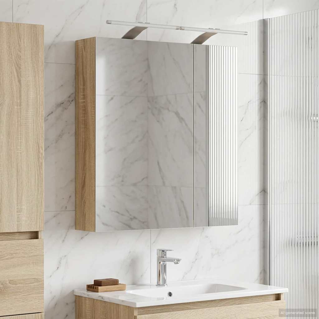 Kylpyhuoneen Peilikaappi ovella Sonoman tammi 60 x 14,5 x 70 cm