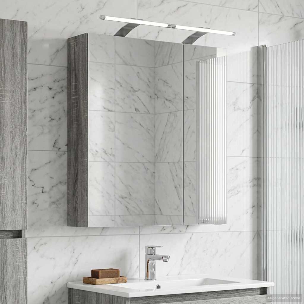 Kylpyhuoneen Peilikaappi ovella Harmaa Sonoma 60 x 14,5 x 70 cm