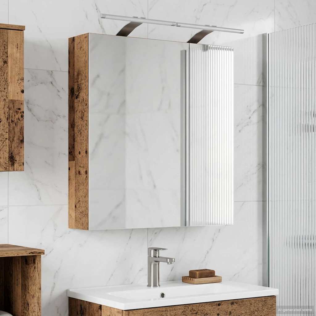 Kylpyhuoneen Peilikaappi hyllyllä Vanha puu 60 x 14,5 x 70 cm