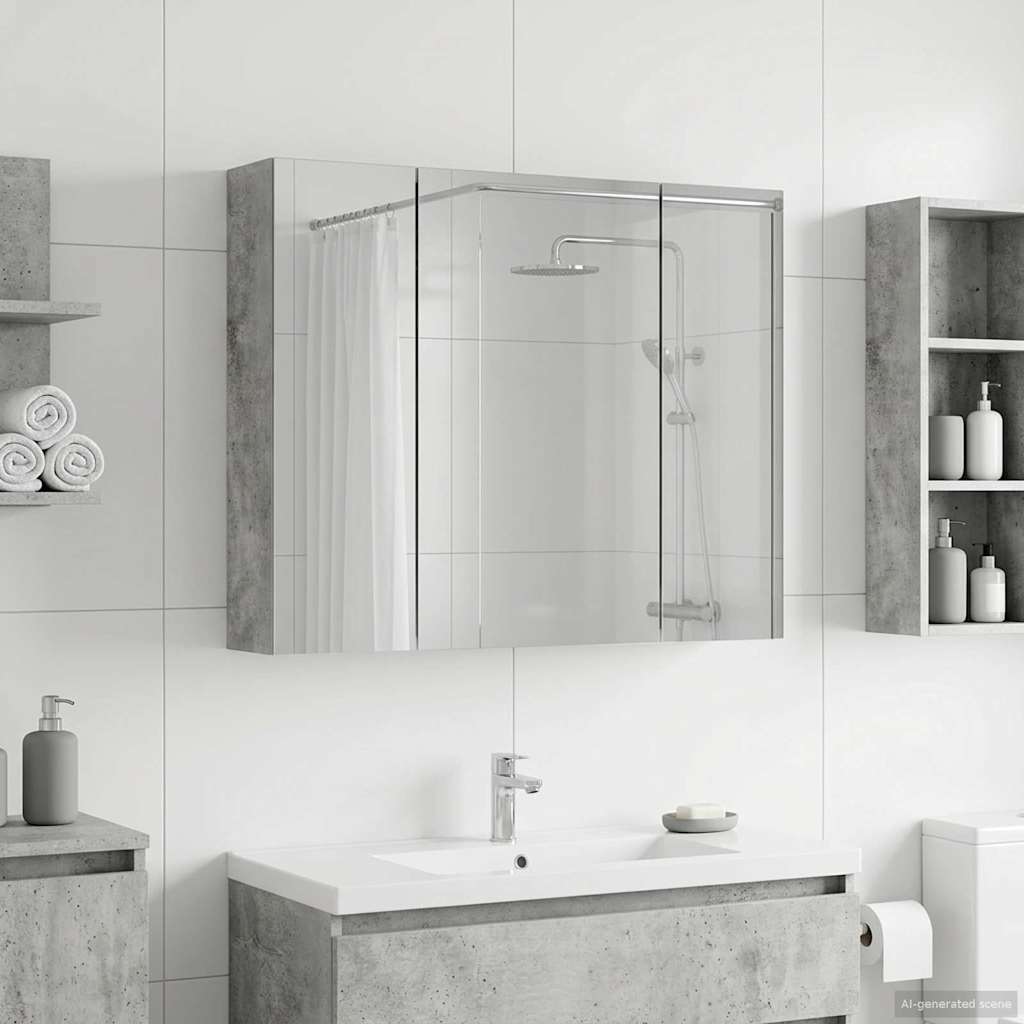 Kylpyhuoneen Peilikaappi Betoni Harmaa 60 x 14,5 x 50 cm