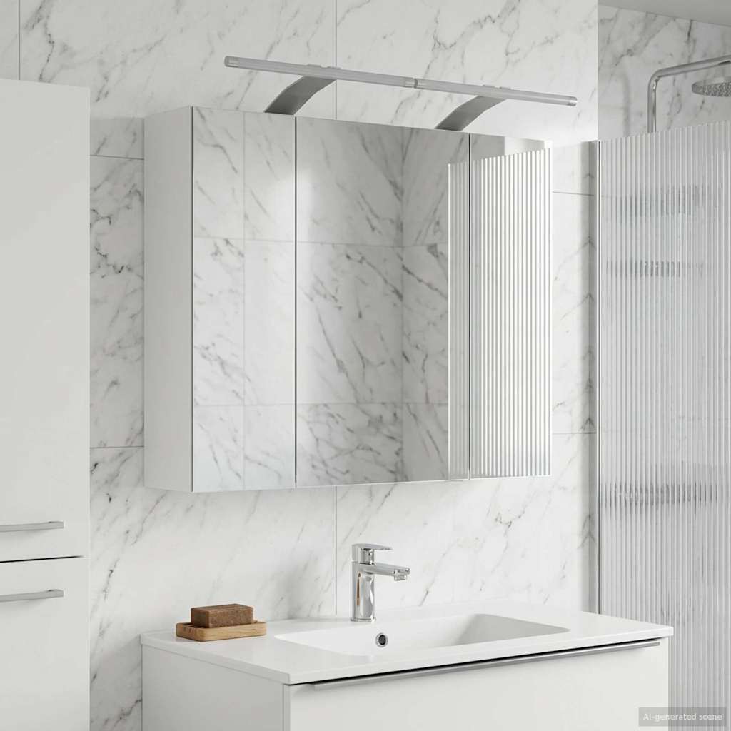 Kylpyhuoneen Peilikaappi Valkoinen 60 x 14,5 x 50 cm