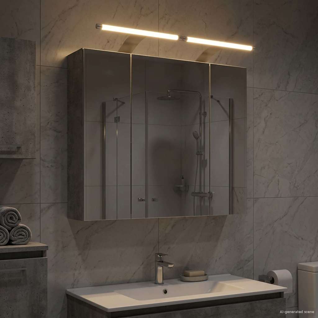 Kylpyhuoneen Peilikaappi Betoni Harmaa 60 x 14,5 x 50 cm