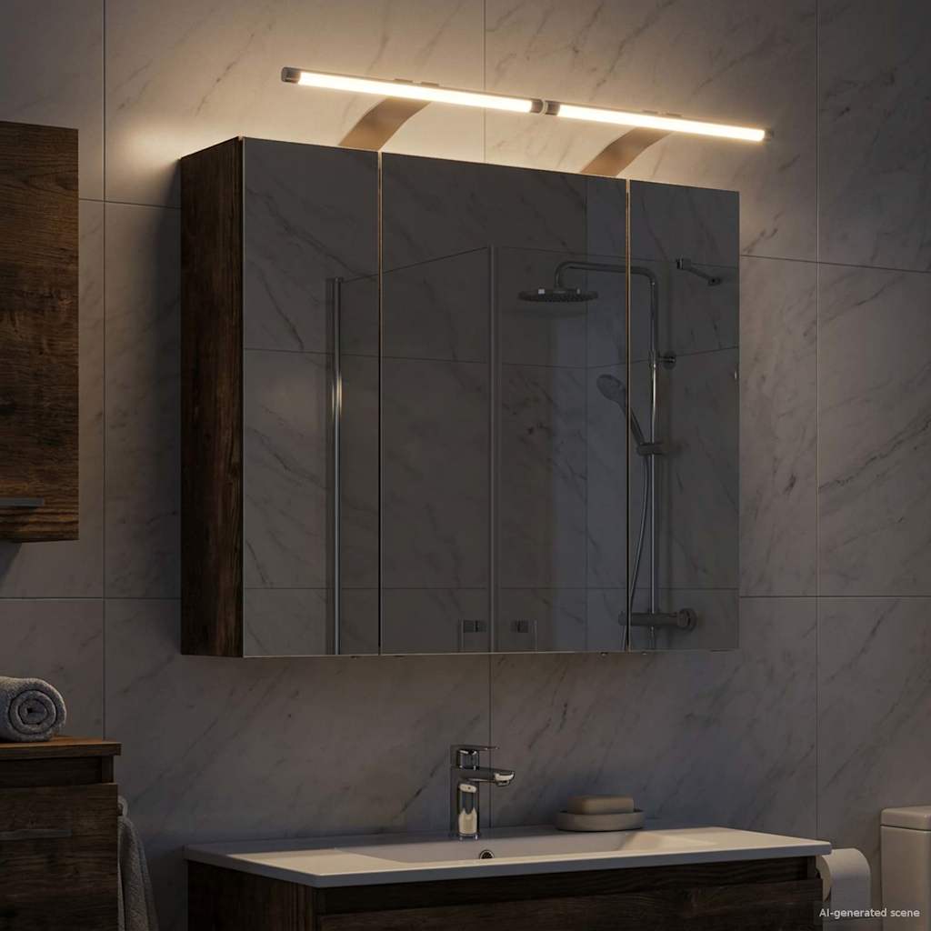 Kylpyhuoneen Peilikaappi Savupähkinä 60 x 14,5 x 50 cm