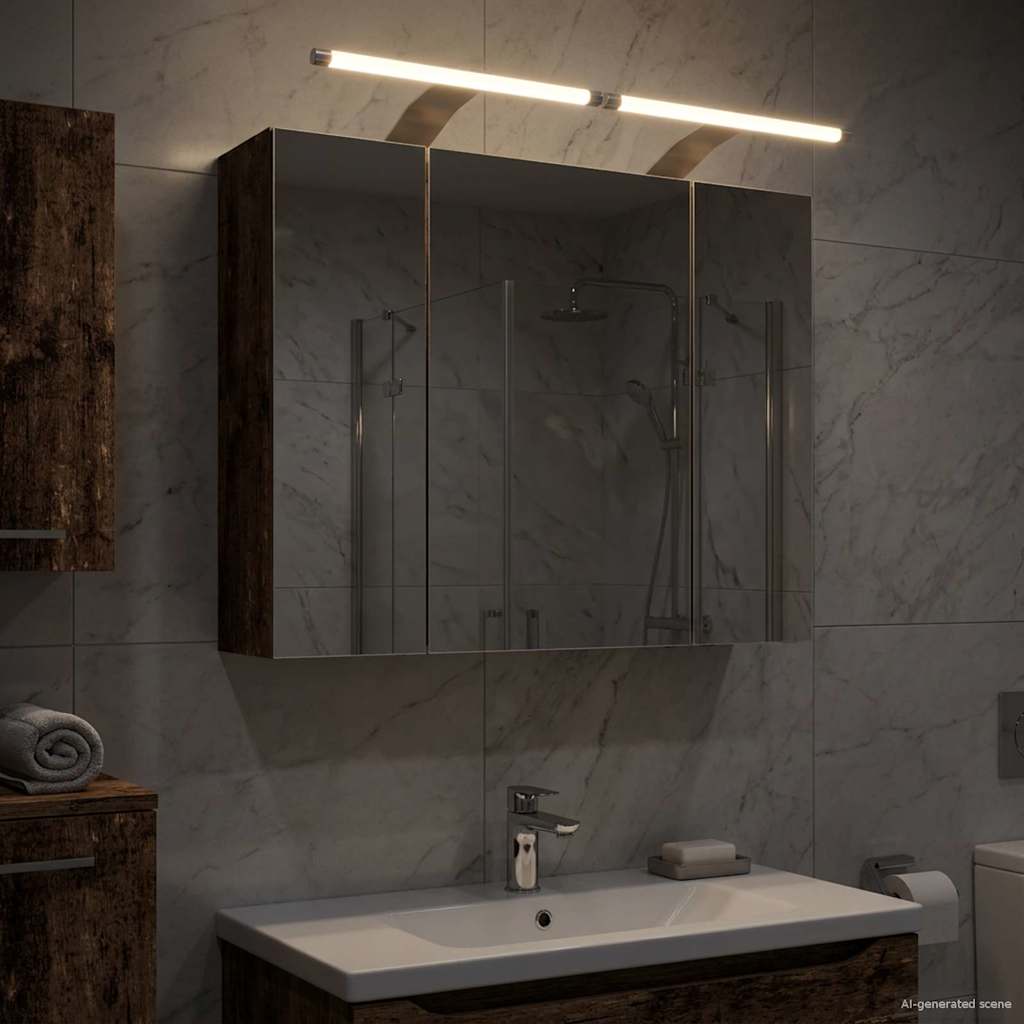 Kylpyhuoneen Peilikaappi Vanha puu 60 x 14,5 x 50 cm