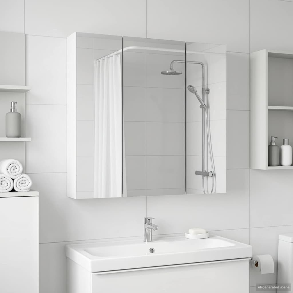 Kylpyhuoneen Peilikaappi Valkoinen 70 x 14,5 x 70 cm