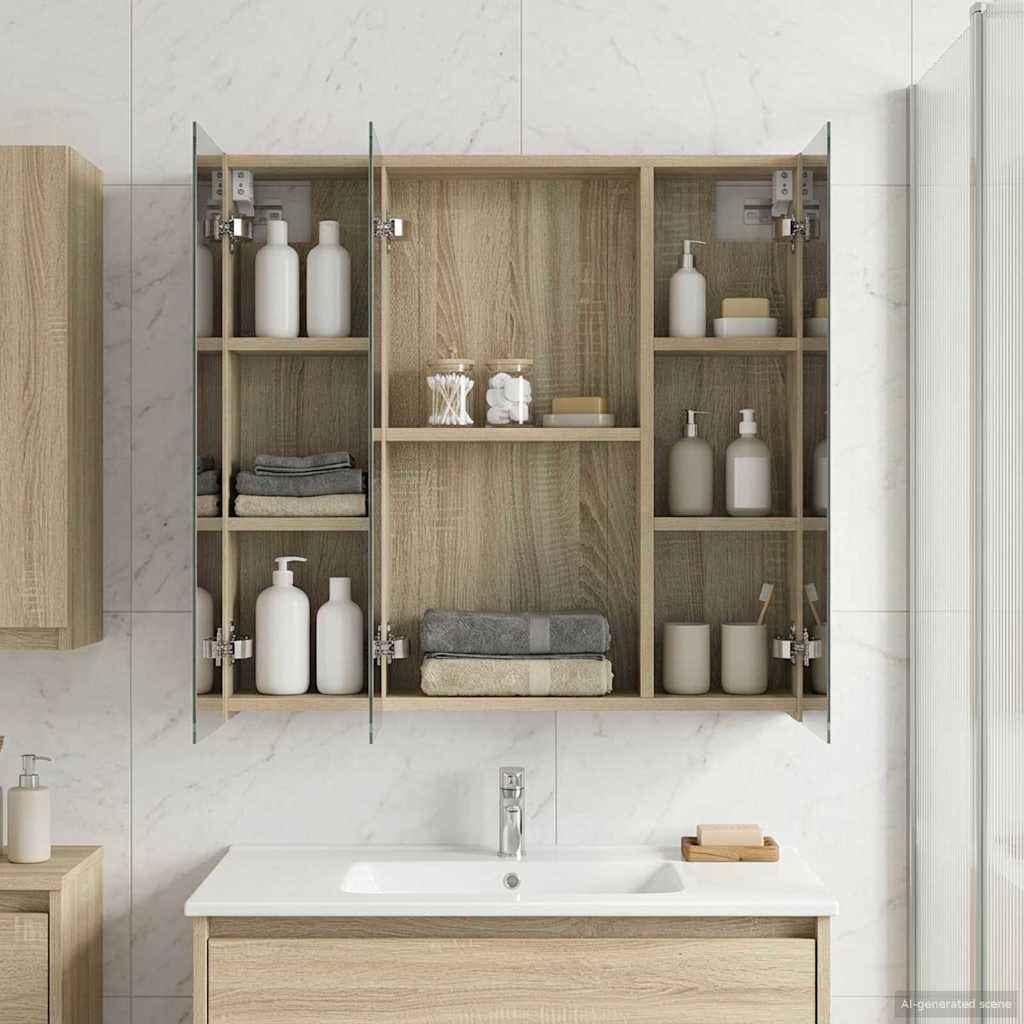 Kylpyhuoneen Peilikaappi Sonoman tammi 70 x 14,5 x 70 cm