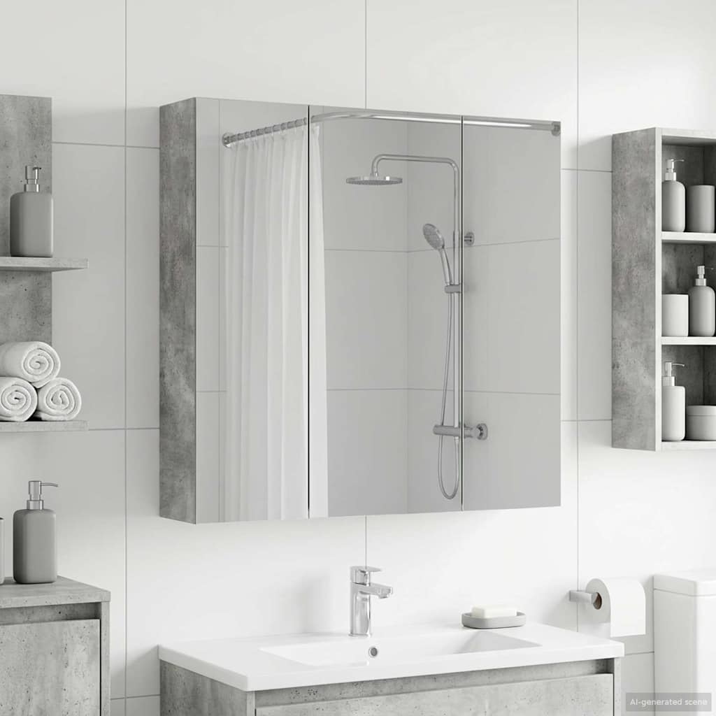 Kylpyhuoneen Peilikaappi Betoni Harmaa 70 x 14,5 x 70 cm