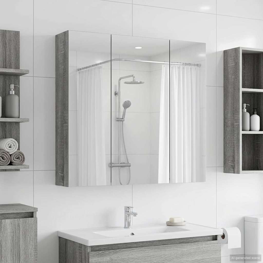 Kylpyhuoneen Peilikaappi Harmaa Sonoma 70 x 14,5 x 70 cm