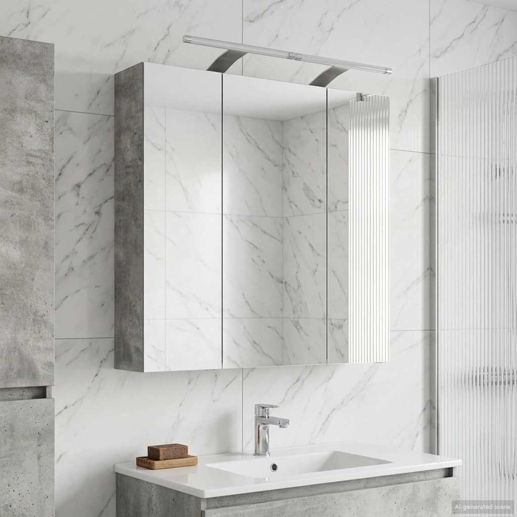 Kylpyhuoneen Peilikaappi Betoni Harmaa 70 x 14,5 x 70 cm