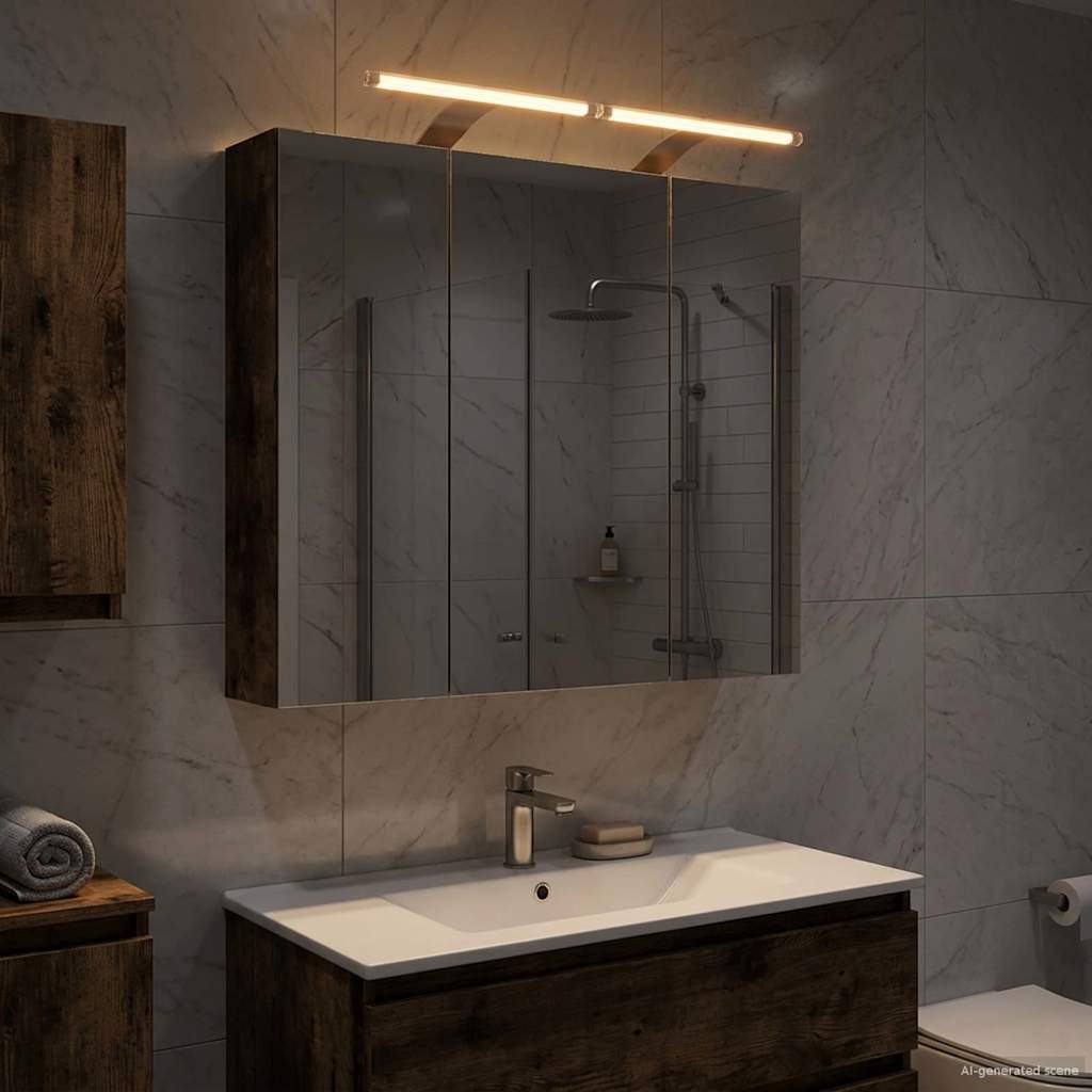 Kylpyhuoneen Peilikaappi Savupähkinä 70 x 14,5 x 70 cm